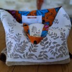 sac en toile de jute et coton ajouré avec intérieur coton enduit coloré